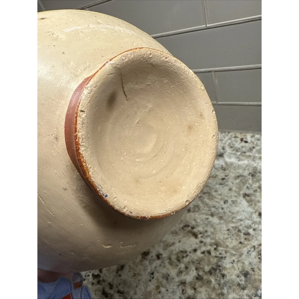 Vintage Tonala Mexican Vase  Jug Water Pitcher Vessel 13 Inches Hand Painted - Picture 8 of 8